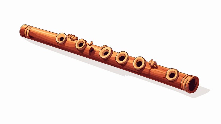 Vetor instrumento musical de madeira com ícone vetorial de flauta duduk