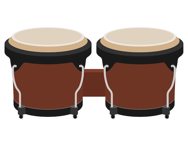 instrumento musical de tambor de bong ilustração vetorial de estilo plano