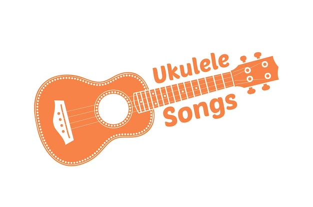 Instrumento musical nacional do havaí ukulele laranja moderno na ilustração vetorial de fundo branco