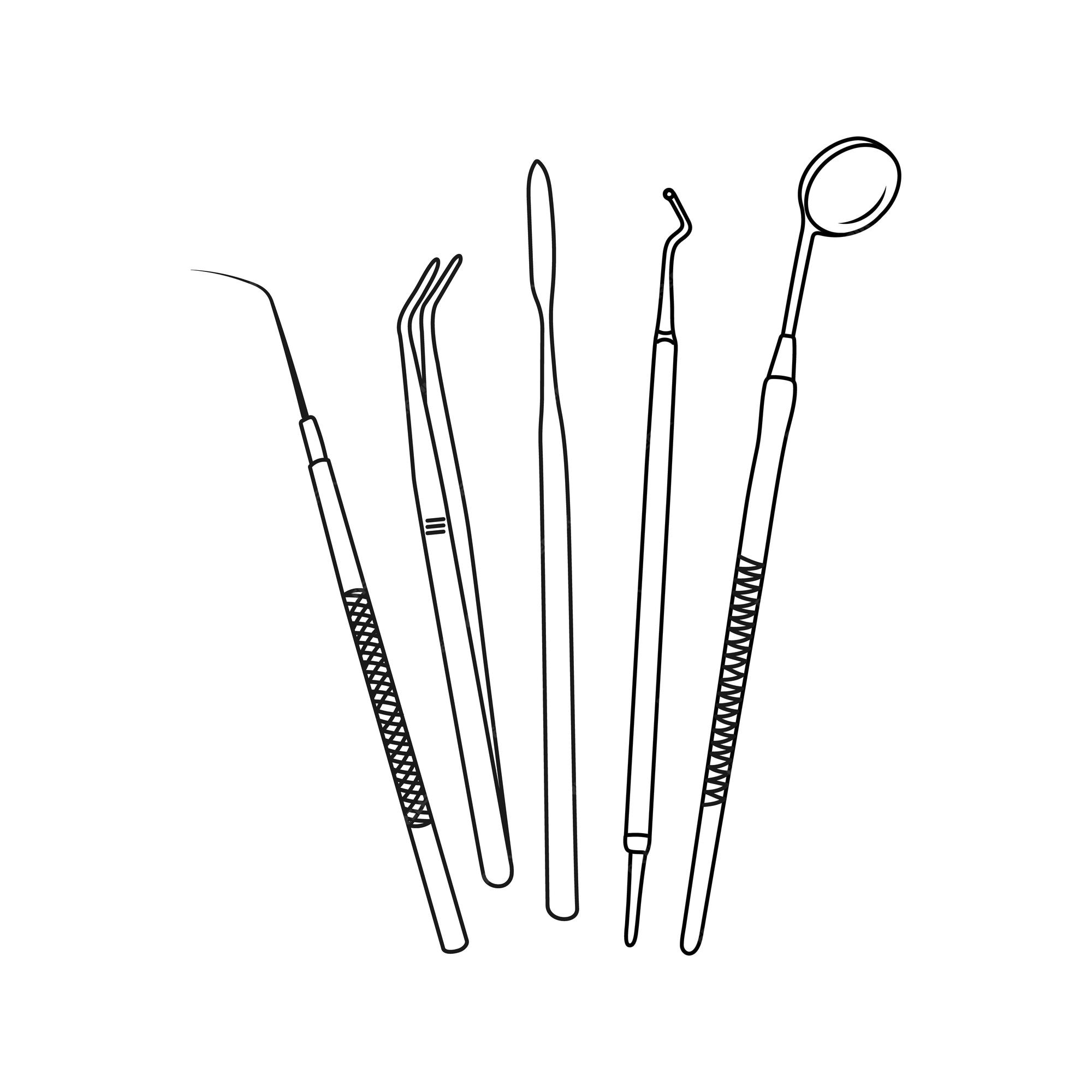 ícone linear da unidade de máquina dental. ferramentas médicas para  dentista. instrumentos ortodônticos. ilustração personalizável de linha  fina. símbolo de contorno. desenho de contorno isolado de vetor. traço  editável 5258763 Vetor no