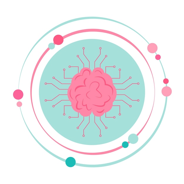 Inteligência artificial ai computação conceitual ilustração vetorial ícone gráfico símbolo