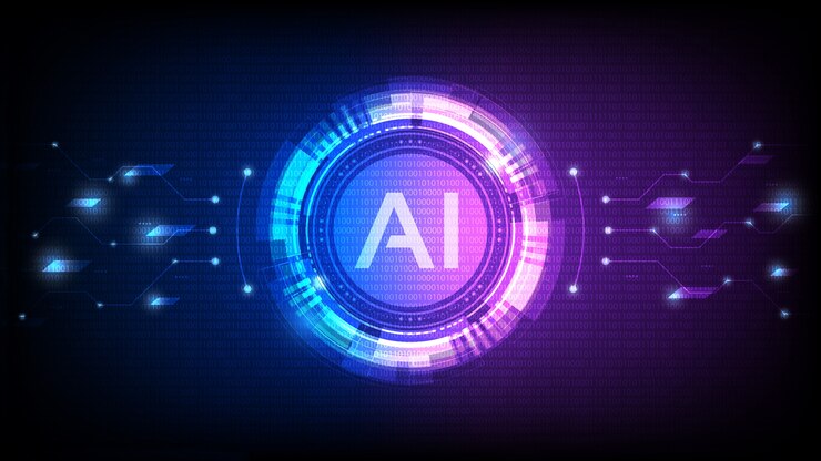 Vetor inteligência artificial, análise ai com linha de circuito