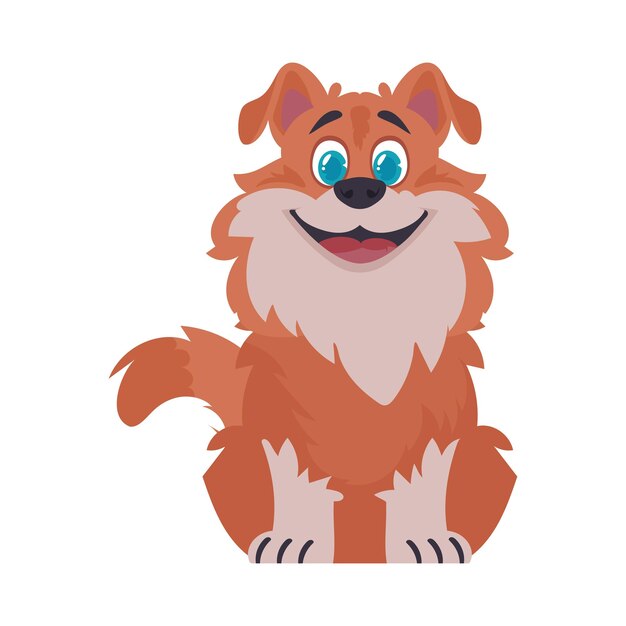 Intelligentbeat chegando a ser liberado canino canino sorrindo cartoon estilo vetor ilustração
