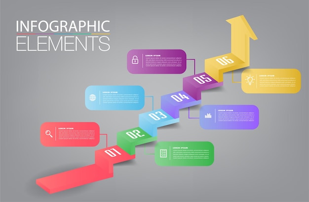 Intensificar a escada de conceito de sucesso empresarial vector infográfico