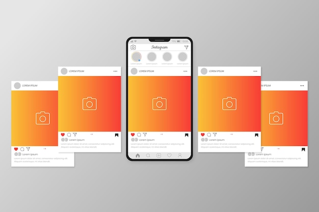 Interface de carrossel do instagram