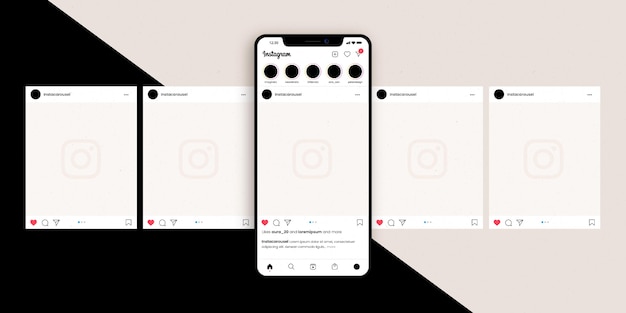 Interface de carrossel do instagram