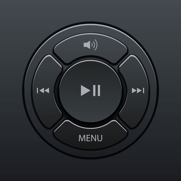 Vetor interface de elementos music player