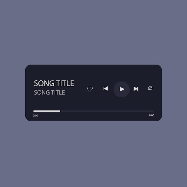 Interface de exibição do reprodutor de música de ilustração vetorial para smartphone