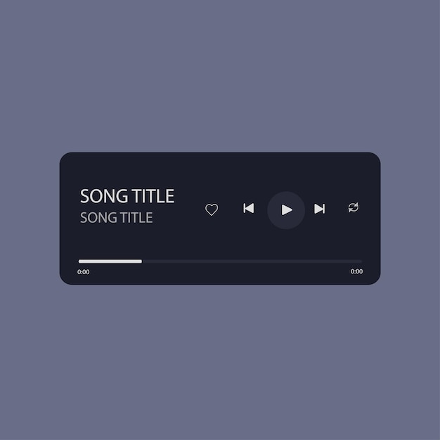 Vetor interface de exibição do reprodutor de música de ilustração vetorial para smartphone