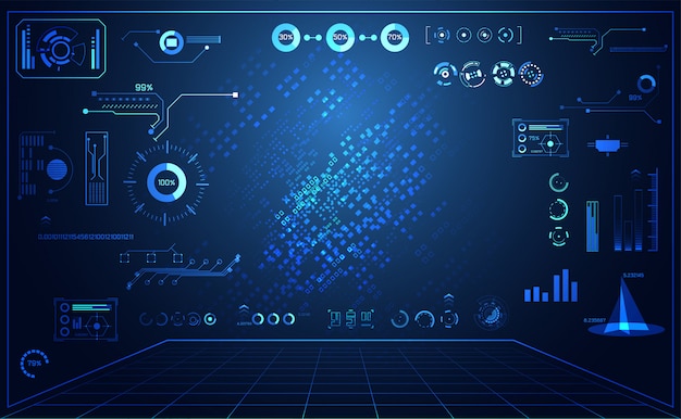 Interface de hud conceito futurista tecnologia abstrata interface do usuário