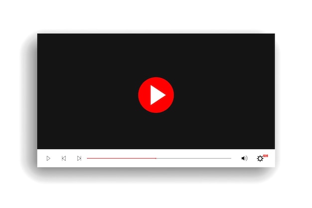 Vetor interface de leitor de vídeo isolada em fundo branco