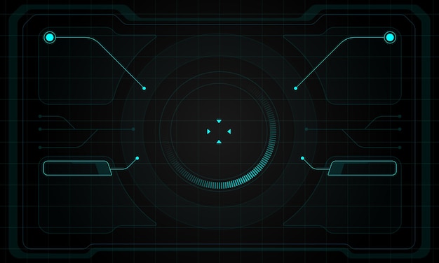 Interface de usuário futurista de sci fi hud template frame design