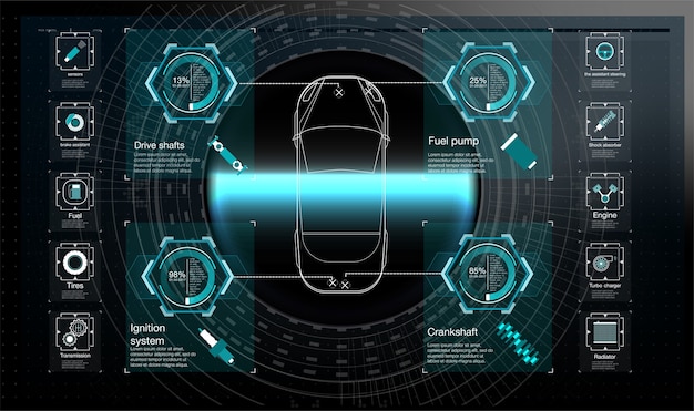 Interface de usuário futurista. hud ui. interface de usuário de toque gráfico virtual abstrato.