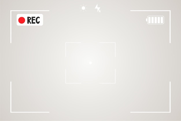 Interface do modelo de sobreposição do visor da câmera de vídeo tela de foco da foto