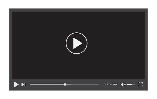 Interface do player de vídeo. Modelo de design de streaming de vídeo.