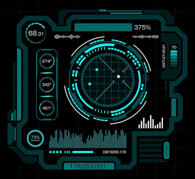 Interface hud vetor de arte com conceito futurista