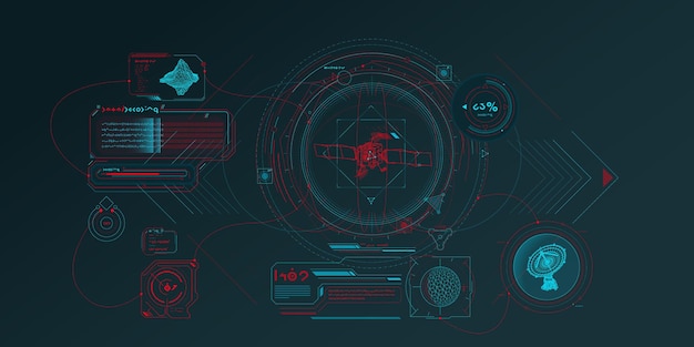 Vetor interface scifi hud para pesquisa de dados