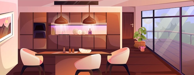 Interior da cozinha moderna