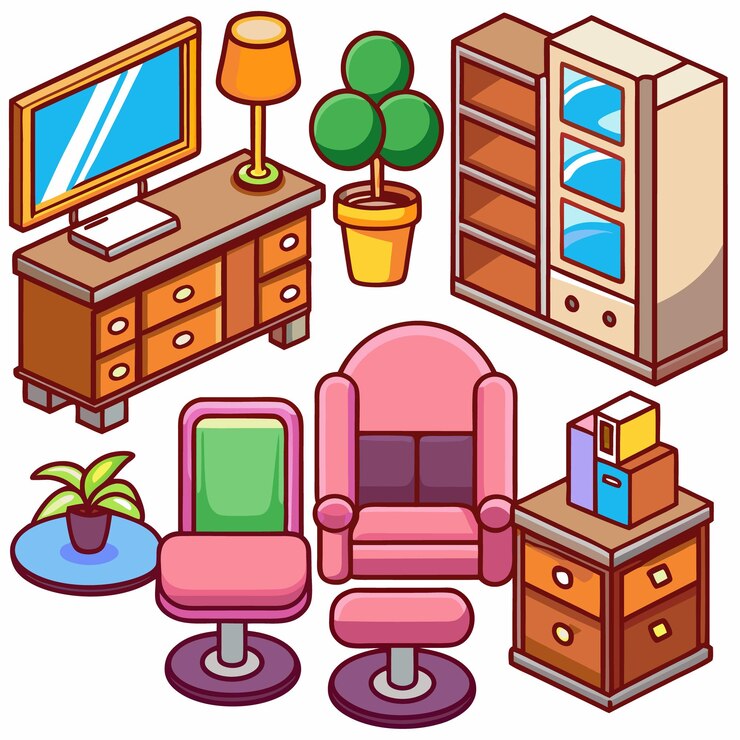 Vetor interior de escritório minimalista moderno