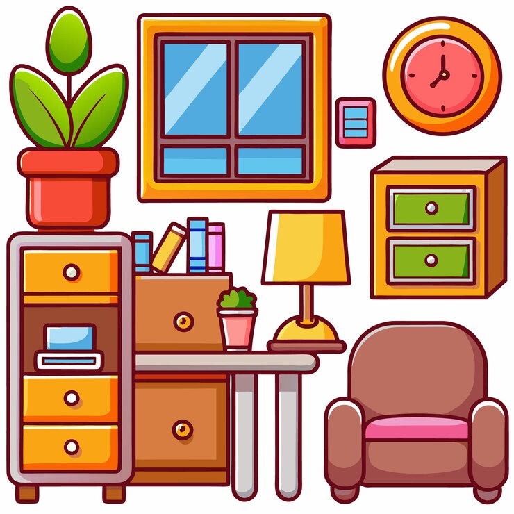 Vetor interior de escritório minimalista moderno