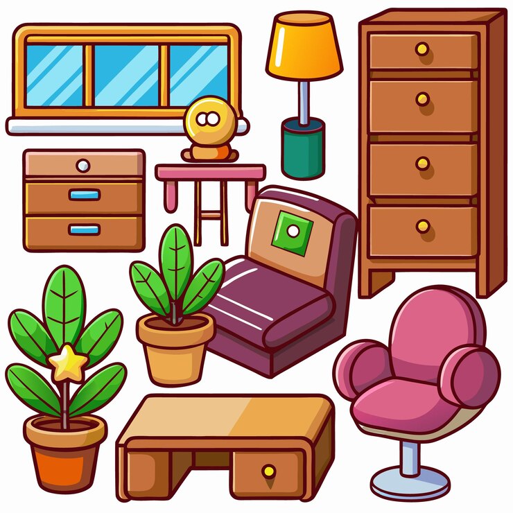 Vetor interior de escritório minimalista moderno
