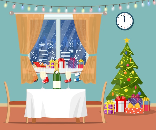 Interior do quarto de Natal.
