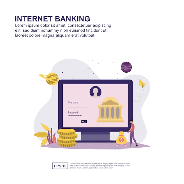 Internet banking conceito design plano para apresentação.
