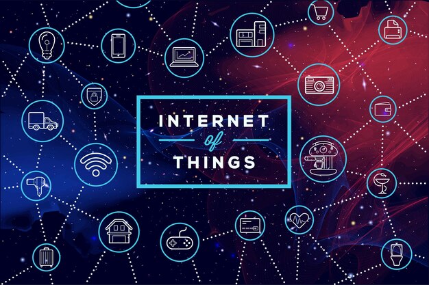 Vetor internet das coisas dispositivos iot e conceitos de conectividade centro de nuvem