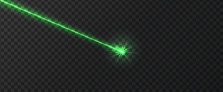 Vetor interseção de feixes de segurança a laser brilhante em um fundo escuro