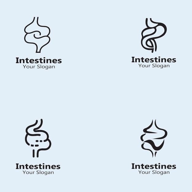 Vetor intestino humano logo coleções digestão órgão médico design