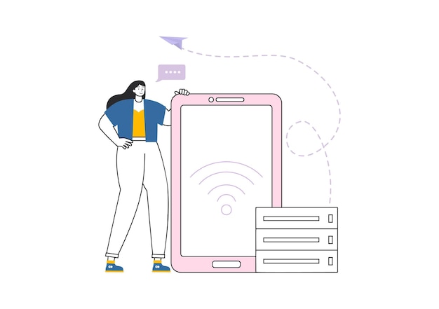 Intranet Tecnologia de Conexão à Rede de Internet Ilustração vetorial para compartilhar informações confidenciais da empresa e site em fundo de desenho animado plano