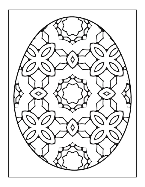 Intrincada página para colorir de ovo de páscoa livro de colorir adulto de flor de ovo de éster dia