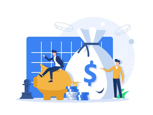 Investimento e análise Dinheiro Dinheiro Lucros Metáfora Empregado ou Gerente Fazendo Planos de Investimento