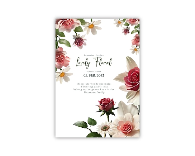 Vetor invitatório de casamento modelo floral cartão de convite de casamento vetor de flores