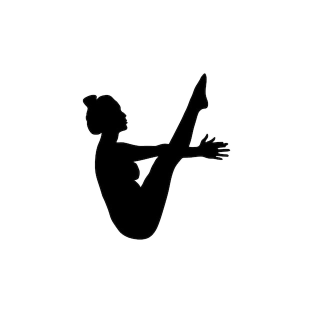 Vetor ioga em arte vetorial de silhueta em segundo plano