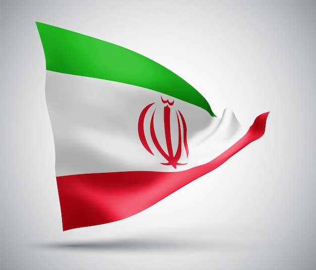 Irã, bandeira 3d vetorial isolada no fundo branco