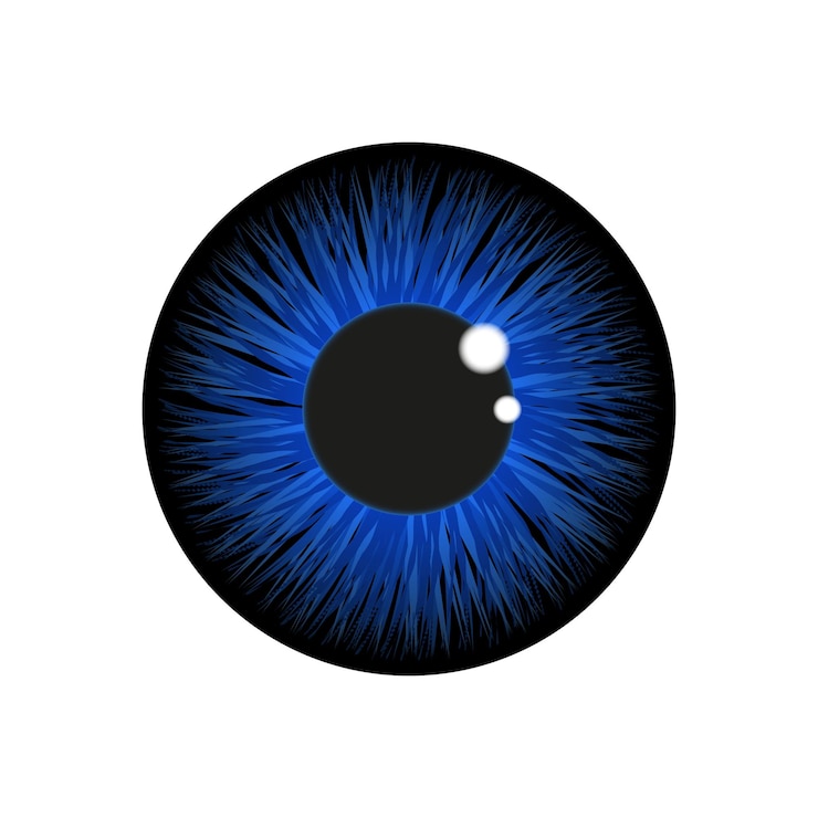 Vetor íris do olho em cor azul
