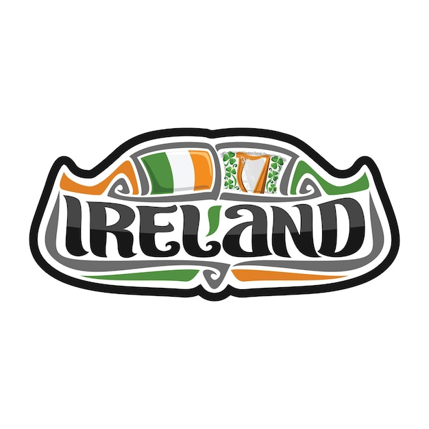 Irlanda adesivo bandeira logotipo distintivo viagem lembrança ilustração
