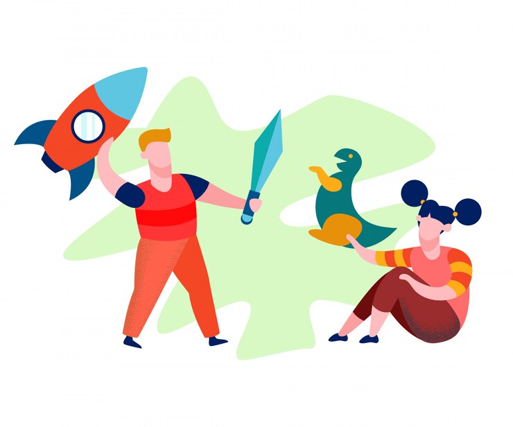 Vetor irmãos jogando juntos ilustração vetorial