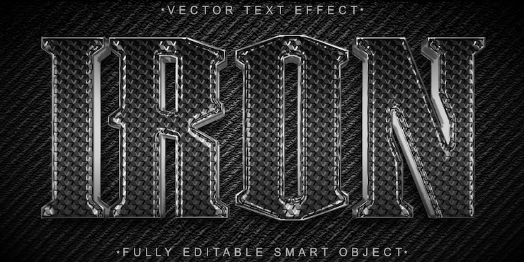 Vetor iron silver sharp blade knife metal completamente editável objeto inteligente efeito de texto