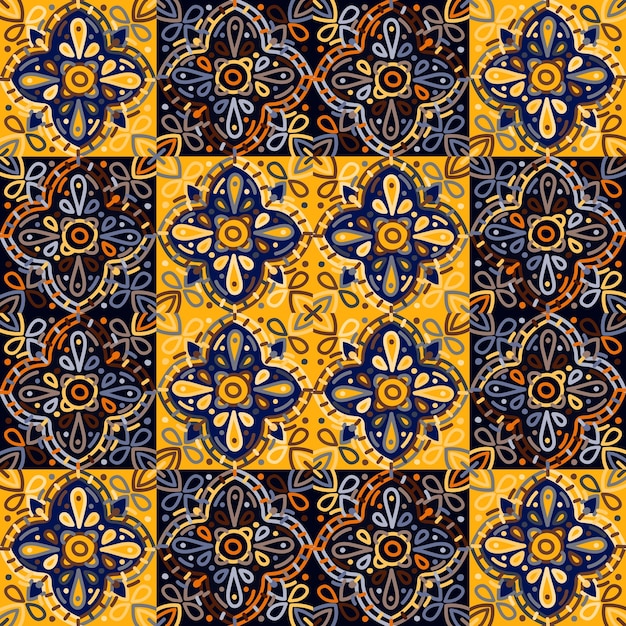 Islã árabe motivos otomanos indianos mosaico de elementos ornamentais decorativos sem costura padrão