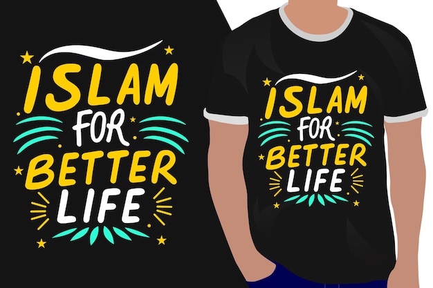 Vetor islamismo para uma melhor citação de motivação de vida ou design de camisetas