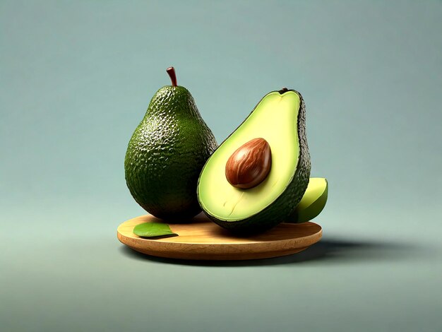 isolado Avacado comida e bebida ícone renderização 3D em vetor de fundo isolado