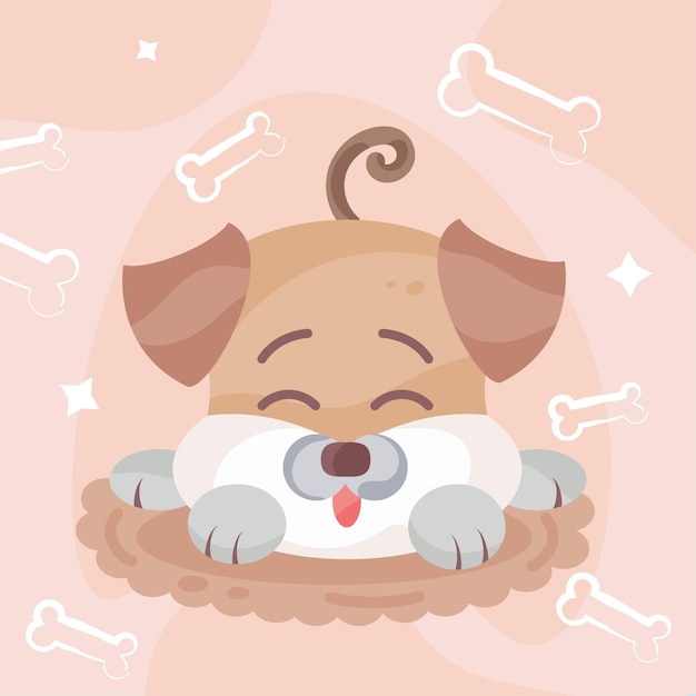 Isolado, cute, fox, terrier, cão, caricatura, personagem, vetorial, ilustração