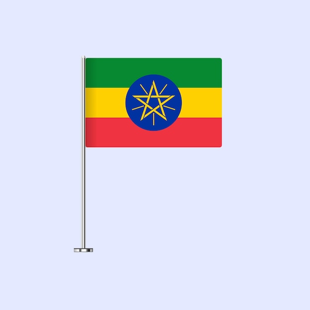 Isolado Etiópia Tabela Bandeira em Polo Etiópia Bandeira Vector Design para Impressão e Web