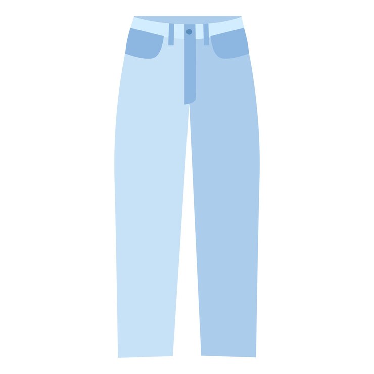 Vetor isolado, jeans em estilo simples