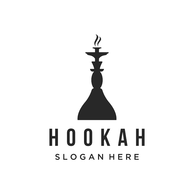 Isolado vintage hookah shisha ou waterpipe logotipo para club bar café e loja