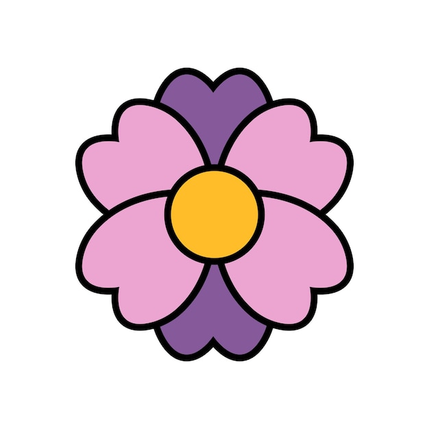 Isolar a flor chinesa ícone plano