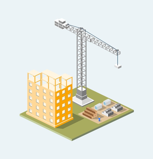 Isometria de construção industrial