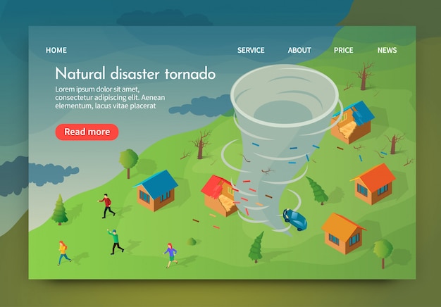 Isometric is Written Tornado Desastre Natural.